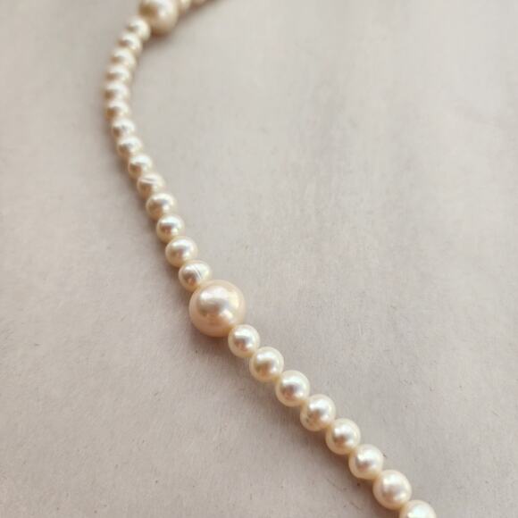IPS International Pearl Necklace- Sterling Silver 925 Stamped Clasp 22" Beaded - Picture 4 of 12
